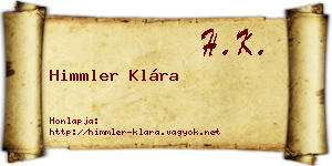 Himmler Klára névjegykártya